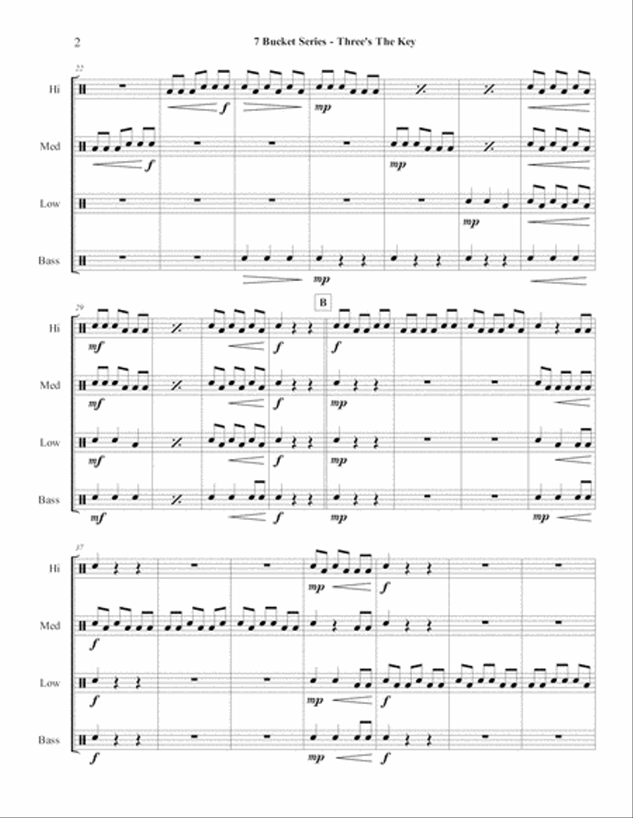 7 Bucket Series - Three's The Key Percussion Ensemble scores gallery preview page 4