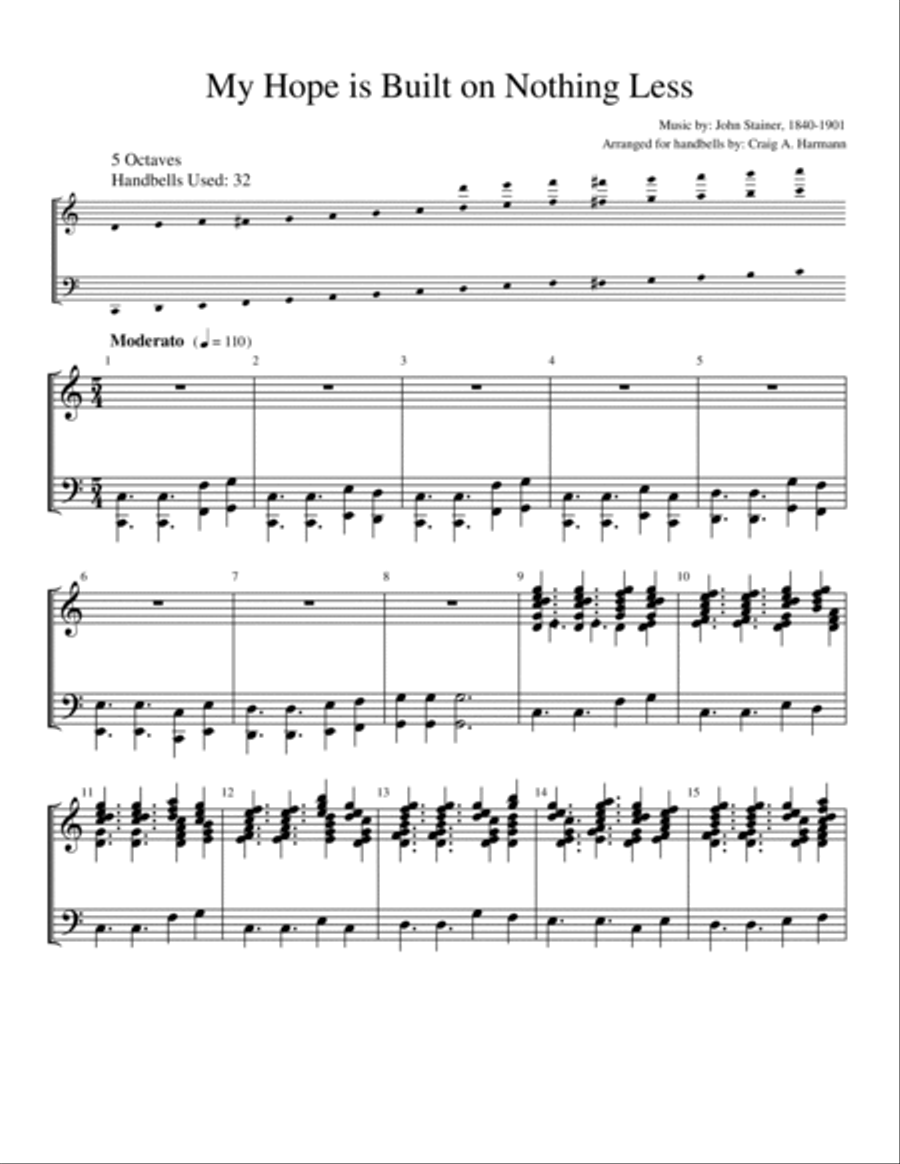 My Hope is Built on Nothing Less Handbell Choir scores gallery preview page 3