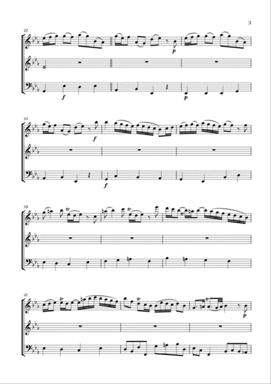 Bach - Wachet auf, ruft uns die Stimme BWV 140 (for Flute, Oboe and Bassoon) Woodwind Trio scores gallery preview page 3
