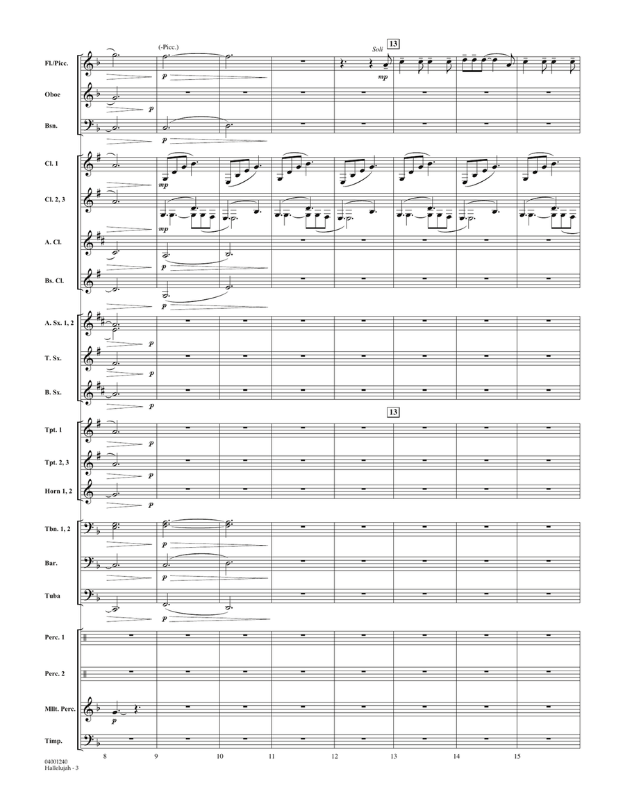 Hallelujah - Conductor Score (Full Score) Concert Band scores gallery preview page 3