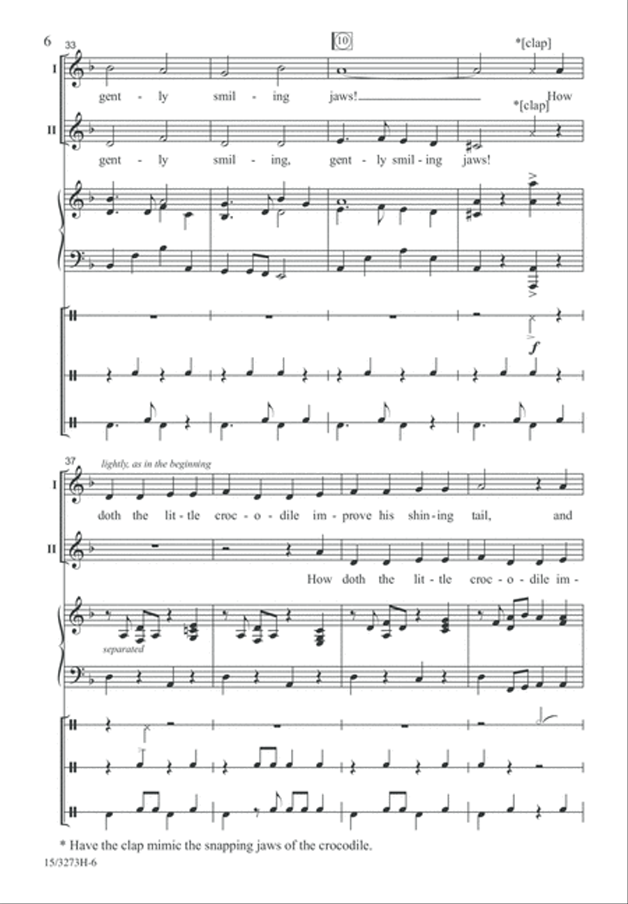 How Doth the Little Crocodile 2-Part scores gallery preview page 6
