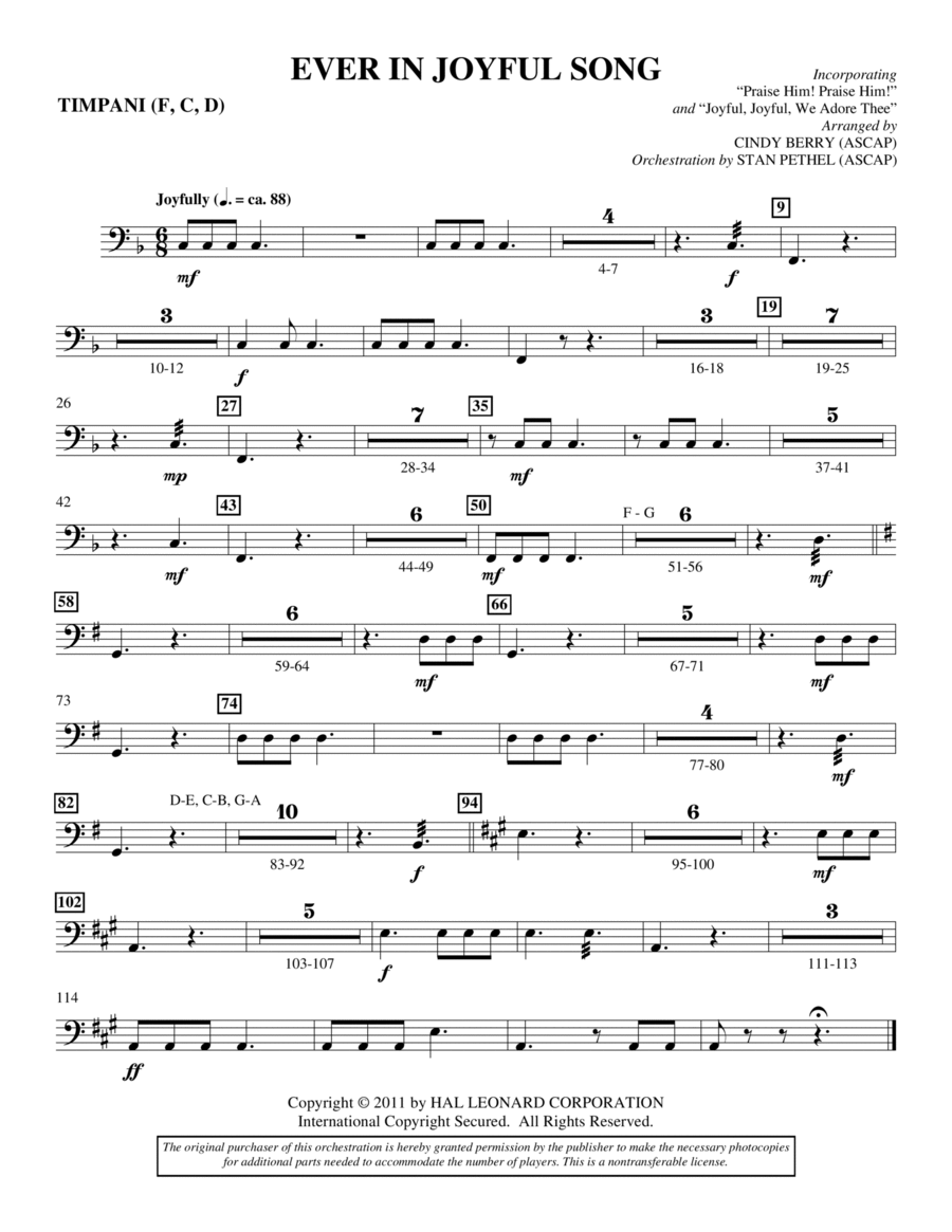 Ever In Joyful Song - Timpani Choir scores gallery preview page 1