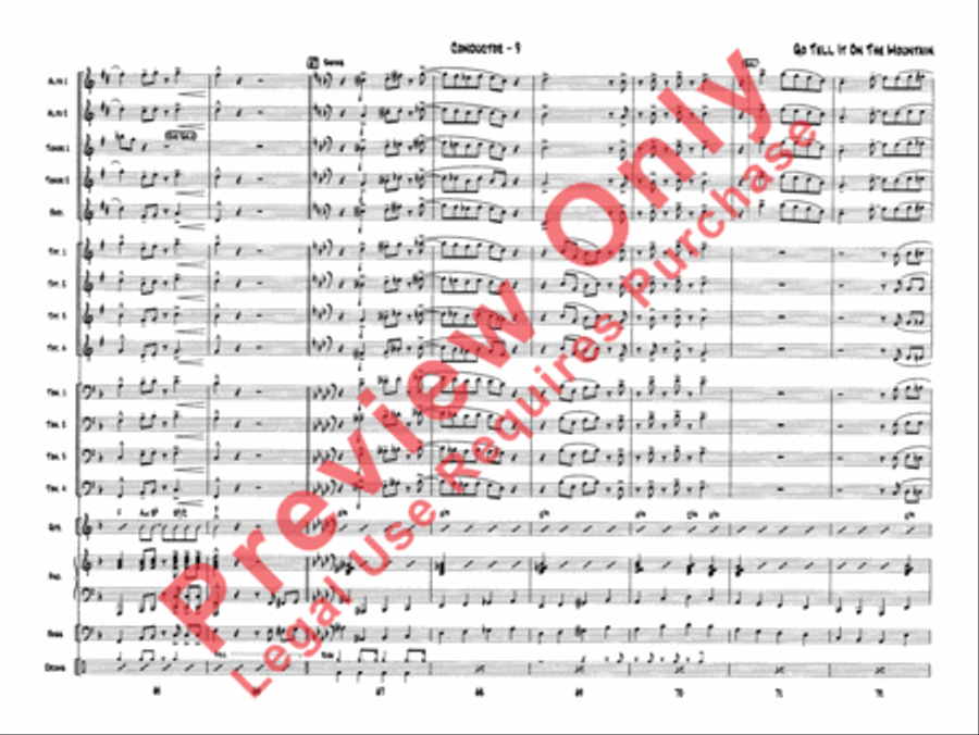 Go Tell It on the Mountain Jazz Ensemble scores gallery preview page 12