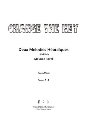 Deux Melodies Hebraiques - Kaddisch - A Minor