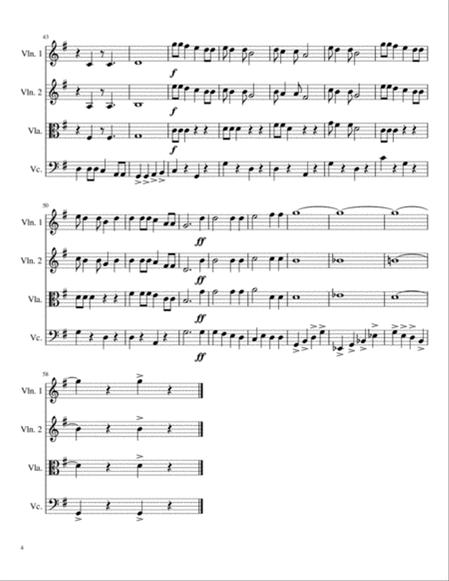 Buffalo Gals for String Quartet String Quartet scores gallery preview page 4