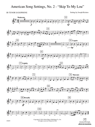 American Song Settings, No. 2: B-flat Tenor Saxophone