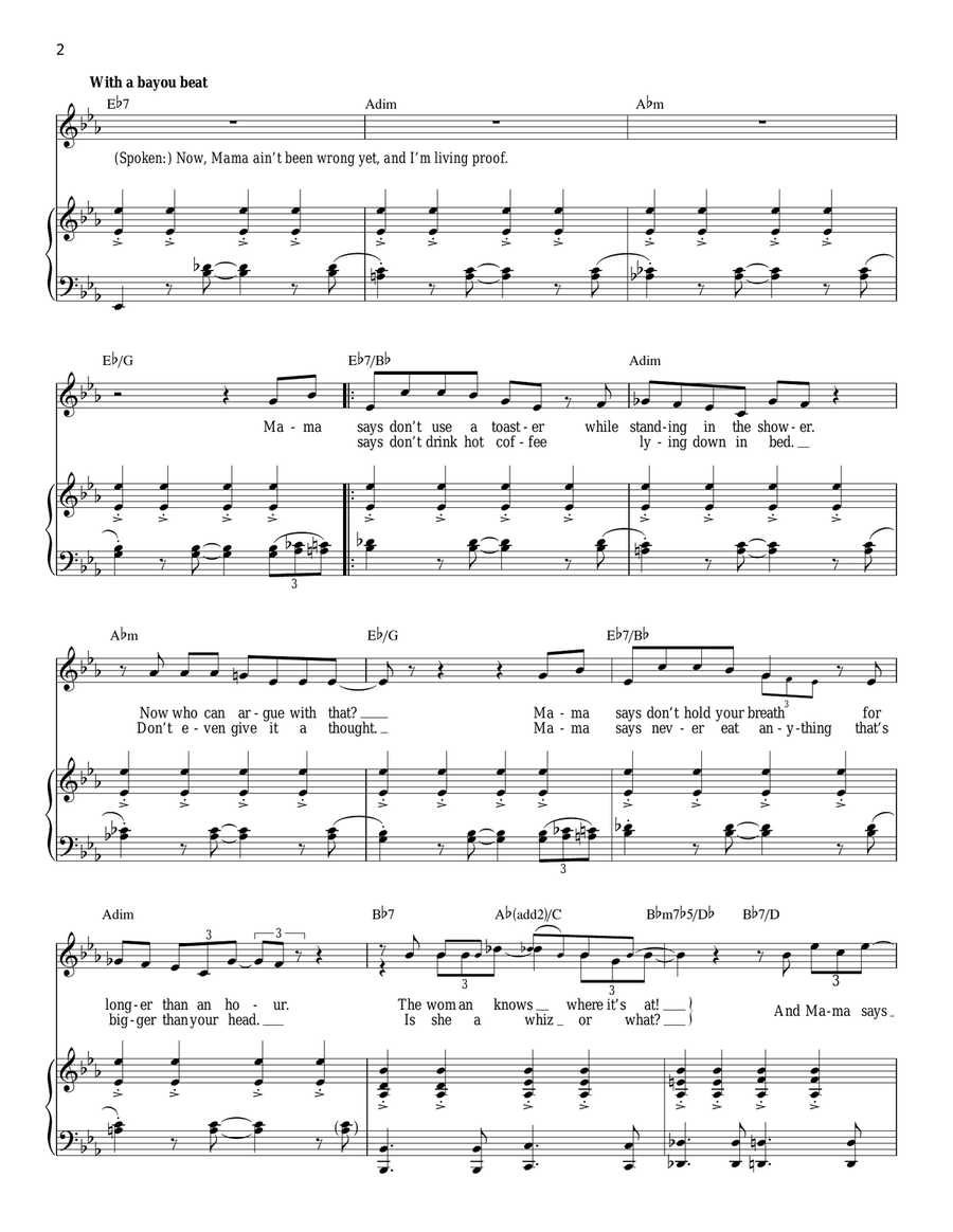 Mama Says Piano, Vocal scores gallery preview page 2