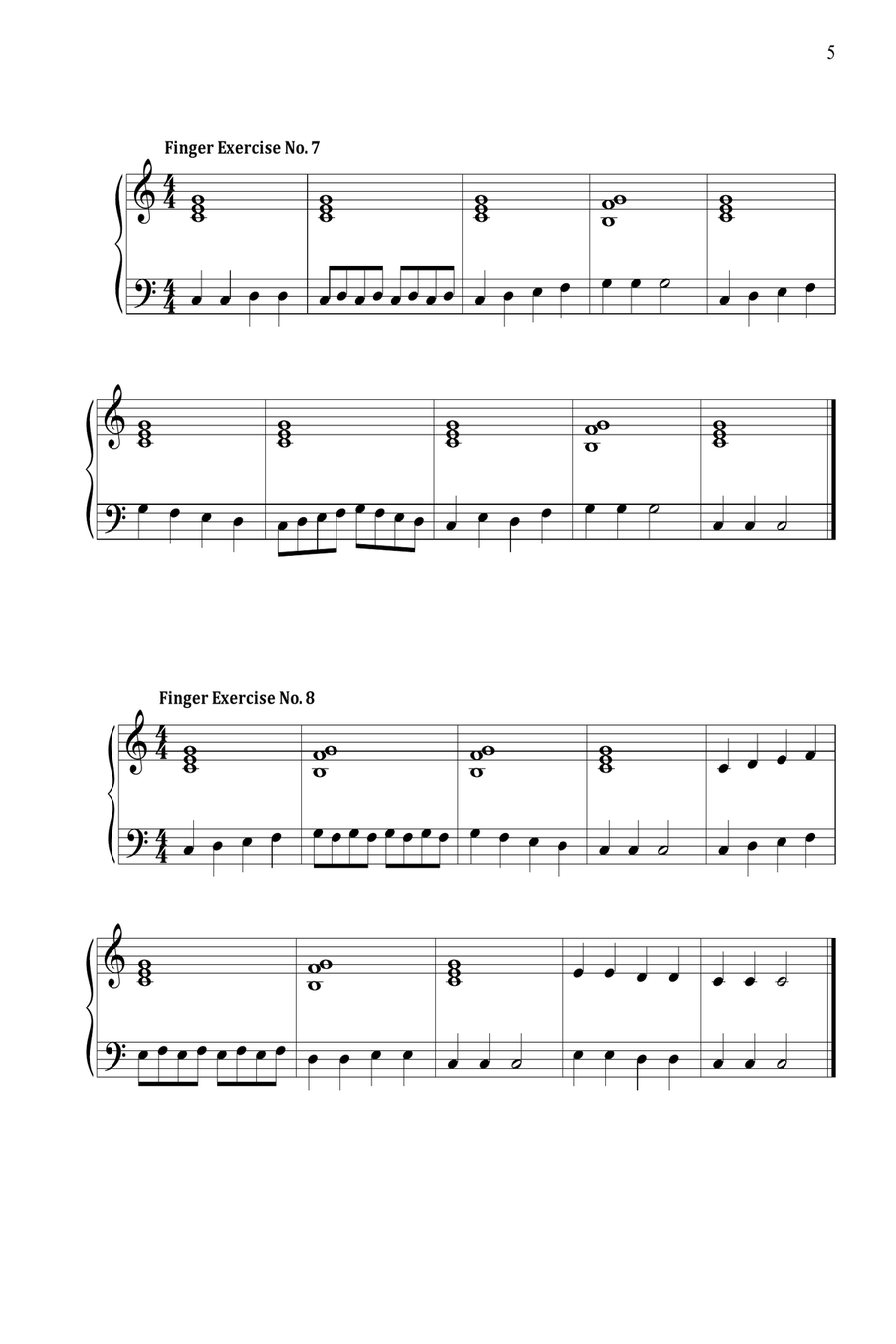 Finger Exercise Collection for Piano
