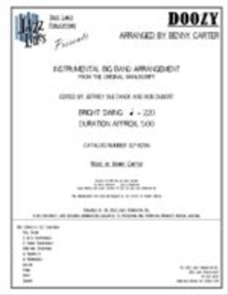 Doozy [Big Band Version] Big Band scores gallery preview page 1