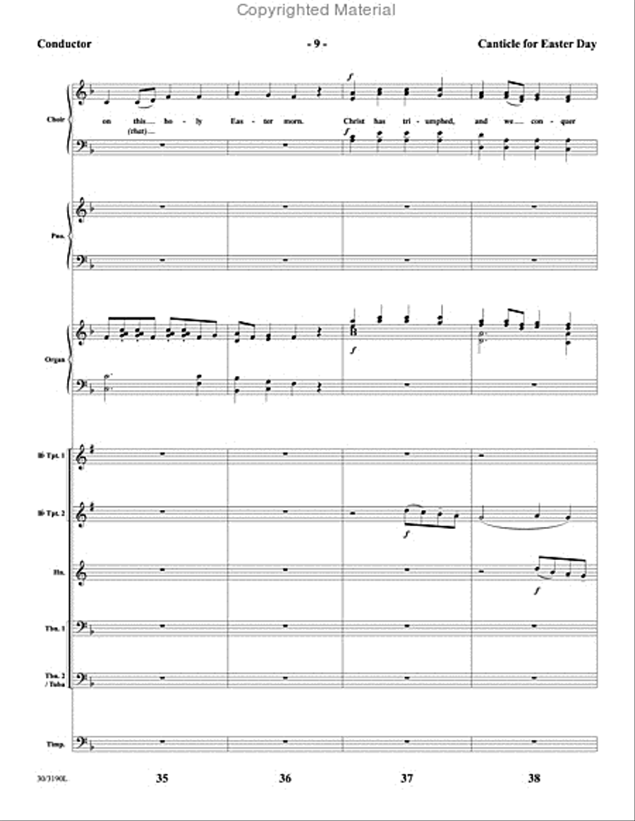 Canticle for Easter Day - Brass and Timpani Score and Parts Choir scores gallery preview page 10
