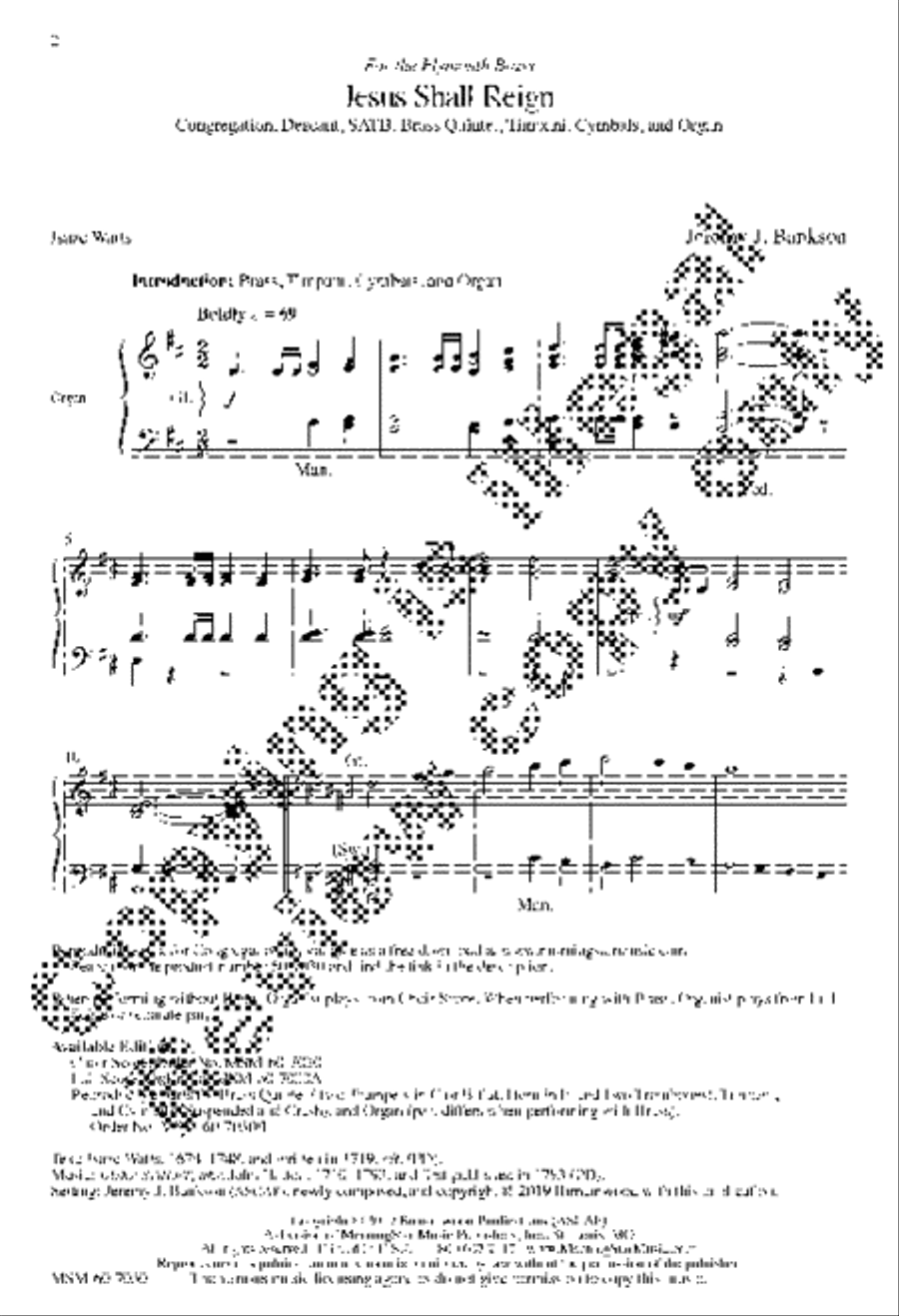 Jesus Shall Reign (Choral Score) image number null