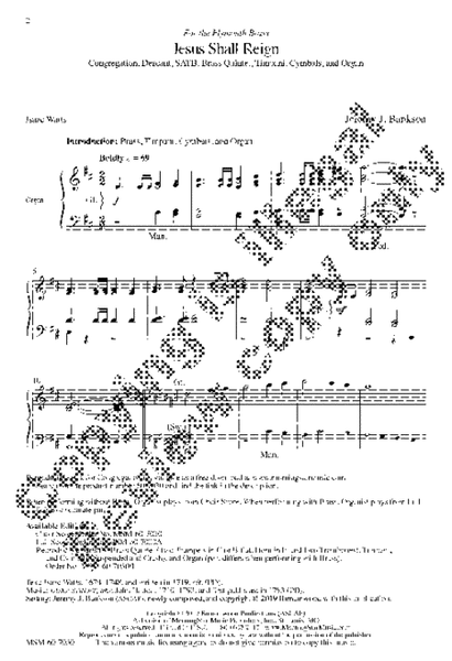 Jesus Shall Reign (Choral Score) image number null