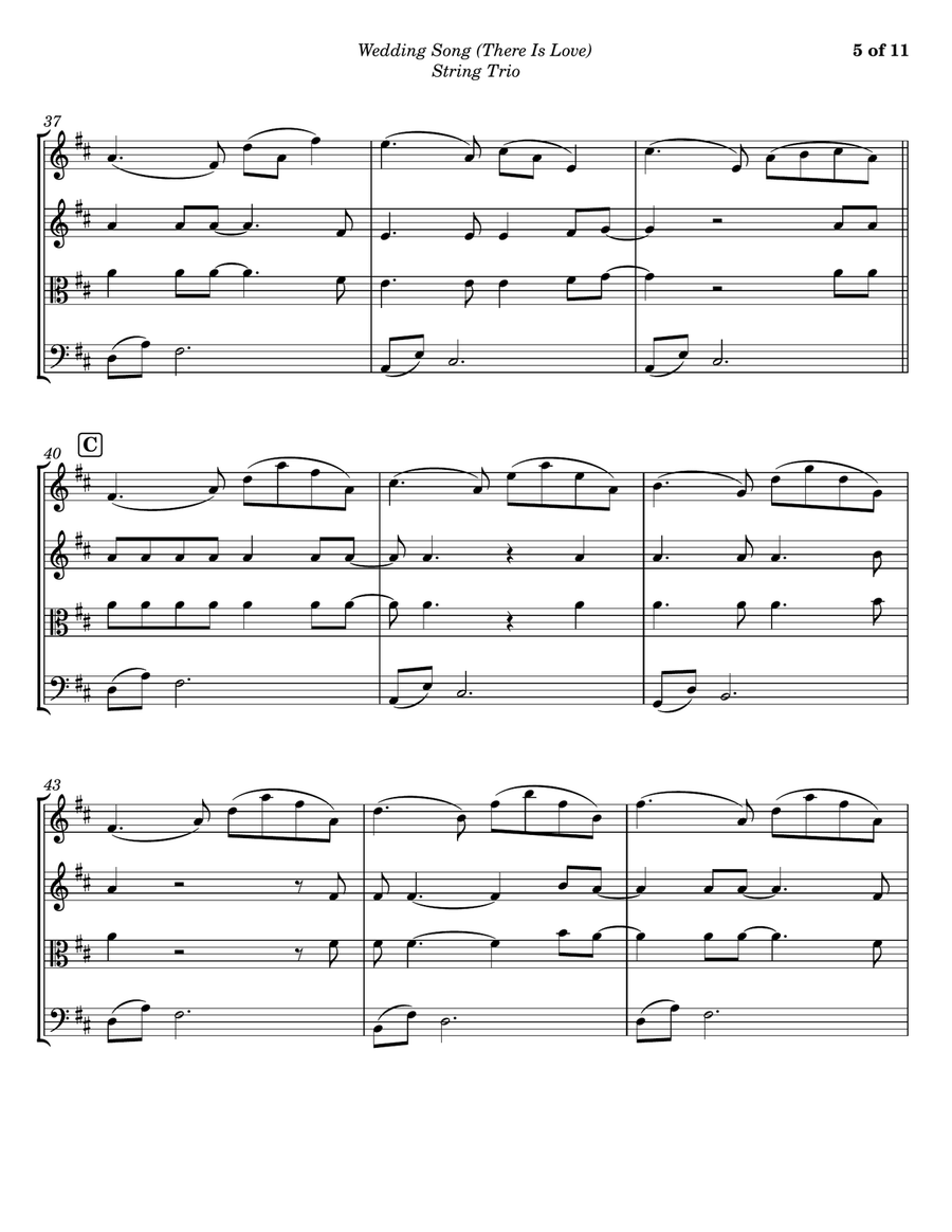 Wedding Song (There Is Love) String Trio scores gallery preview page 5