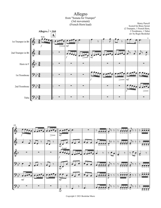 Allegro (from "Sonata for Trumpet") (Bb) (Brass Sextet - 2 Trp, 1 Hrn, 2 Trb, 1 Tuba) (French Horn l