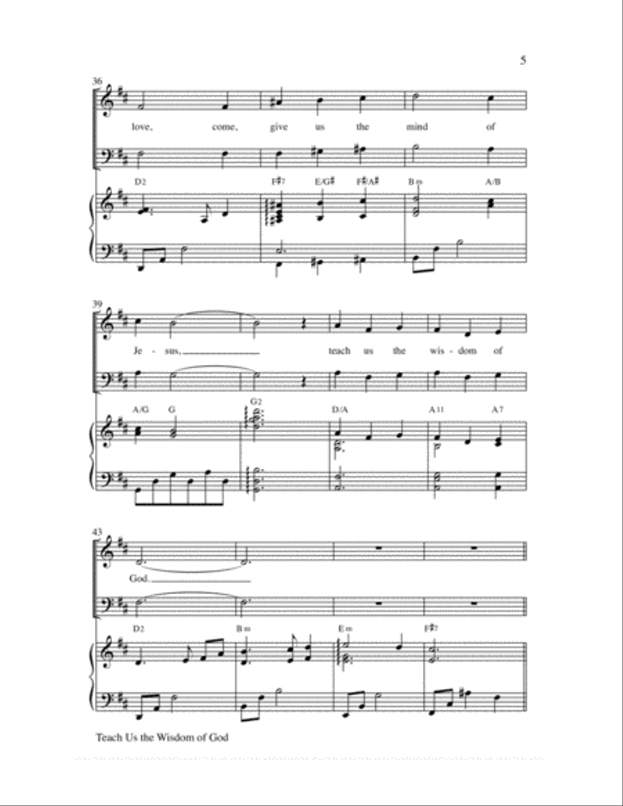 Teach Us the Wisdom of God 4-Part scores gallery preview page 5
