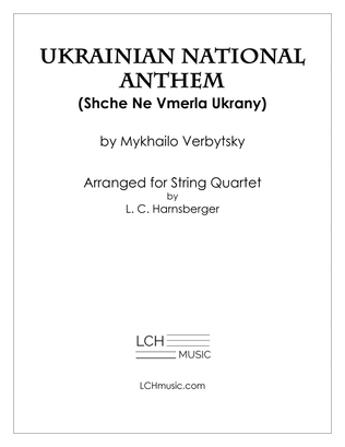 Book cover for Ukrainian National Anthem for String Quartet