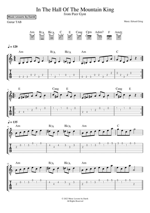 Book cover for In The Hall Of The Mountain King (GUITAR TAB) from Peer Gynt [Edvard Grieg]