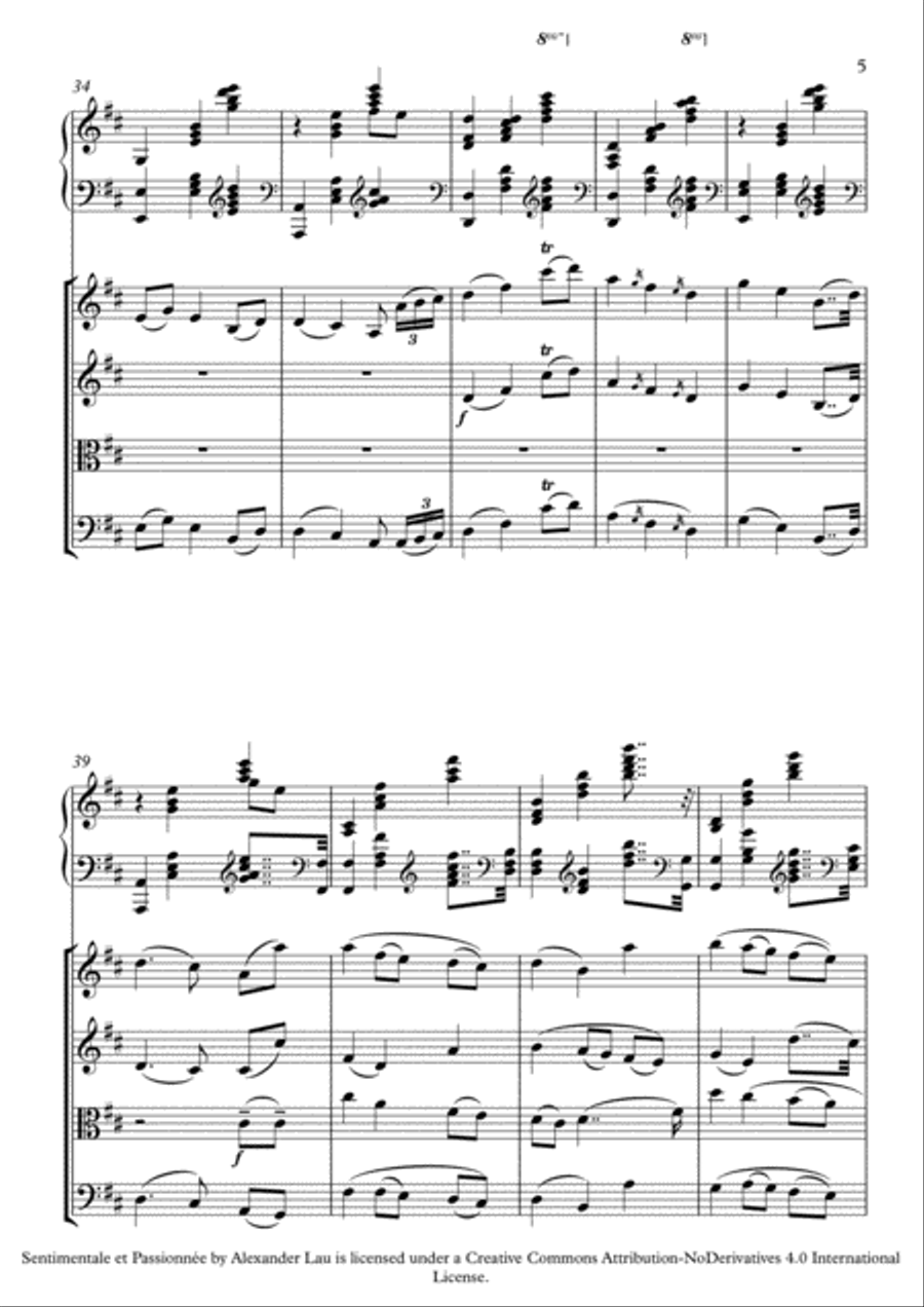 Sentimentale et Passionnée Piano Quartet scores gallery preview page 6