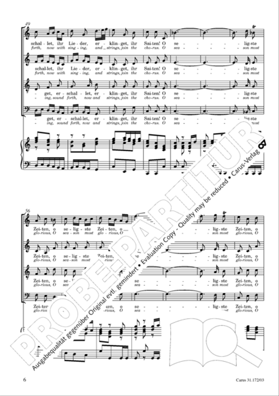Sound forth, now with singing (Erschallet, ihr Lieder) 4-Part scores gallery preview page 7