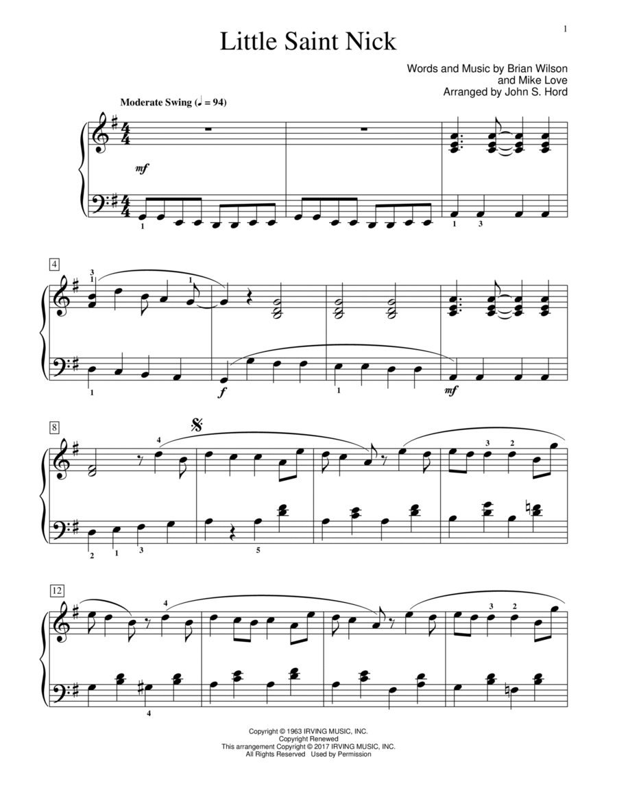 Little Saint Nick Piano Method scores gallery preview page 1