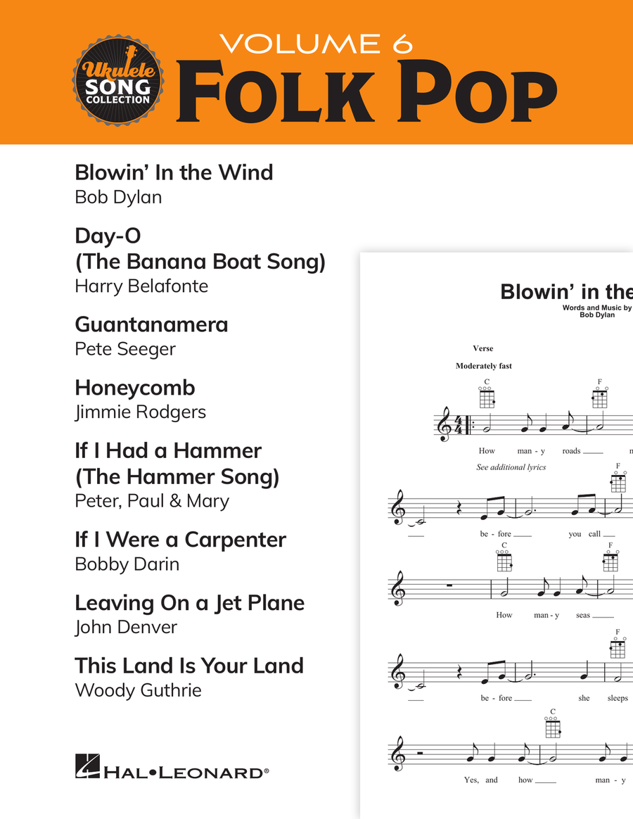 Ukulele Song Collection, Volume 6: Folk Pop Ukulele scores gallery preview page 1