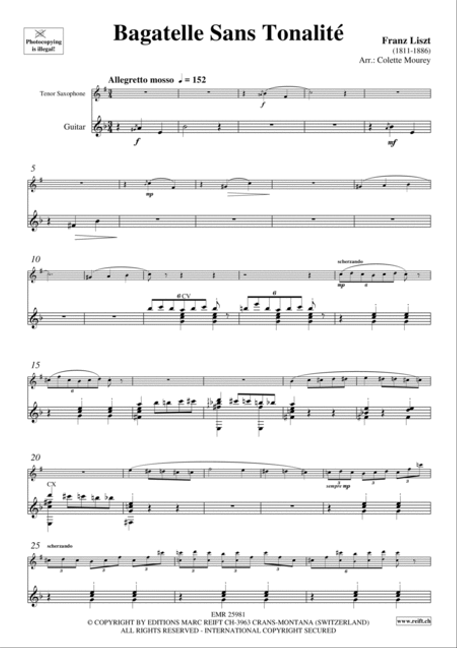 Bagatelle Sans Tonalite Bagatelle Sans Tonalite Tenor Saxophone scores gallery preview page 5