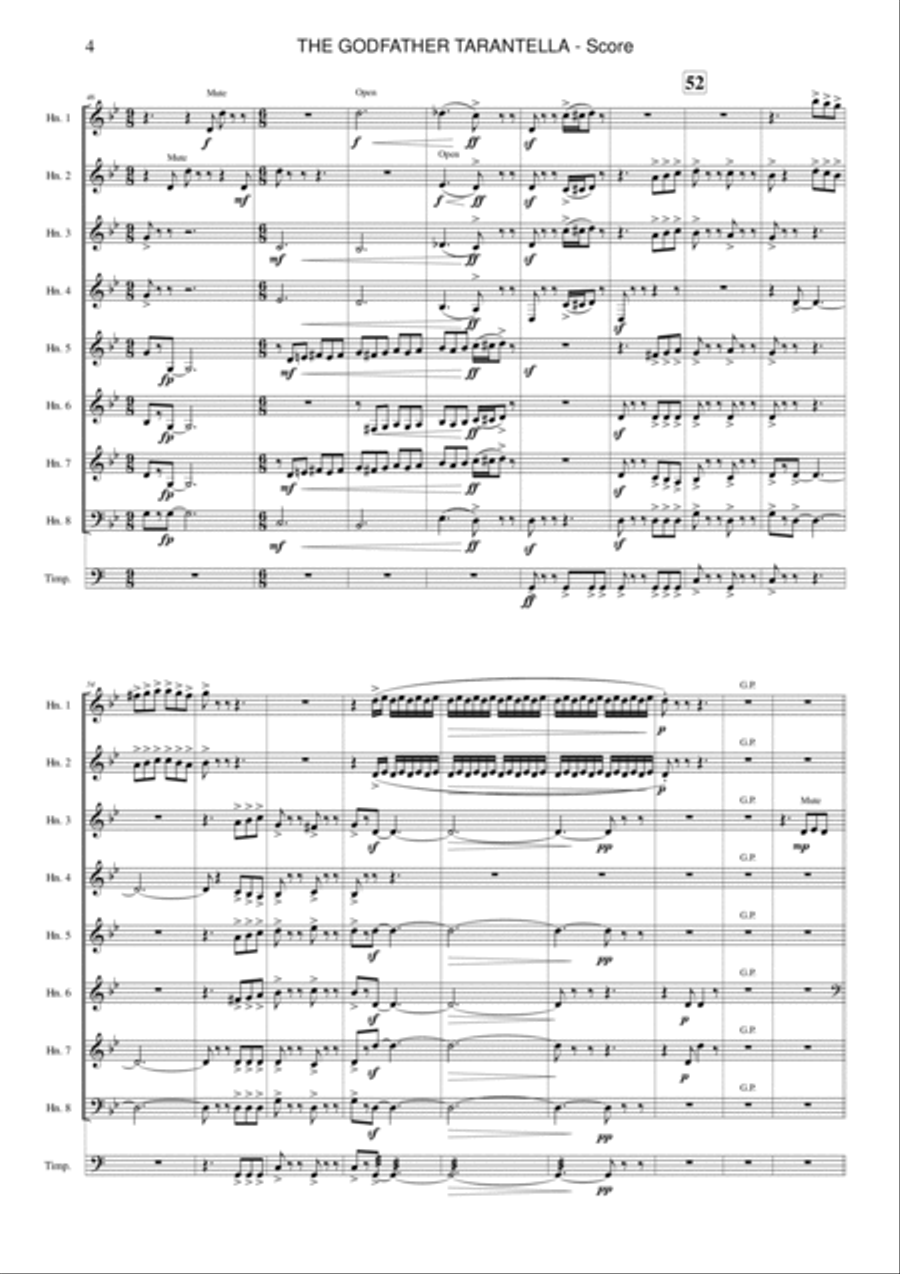 The Godfather Tarantella Horn scores gallery preview page 4