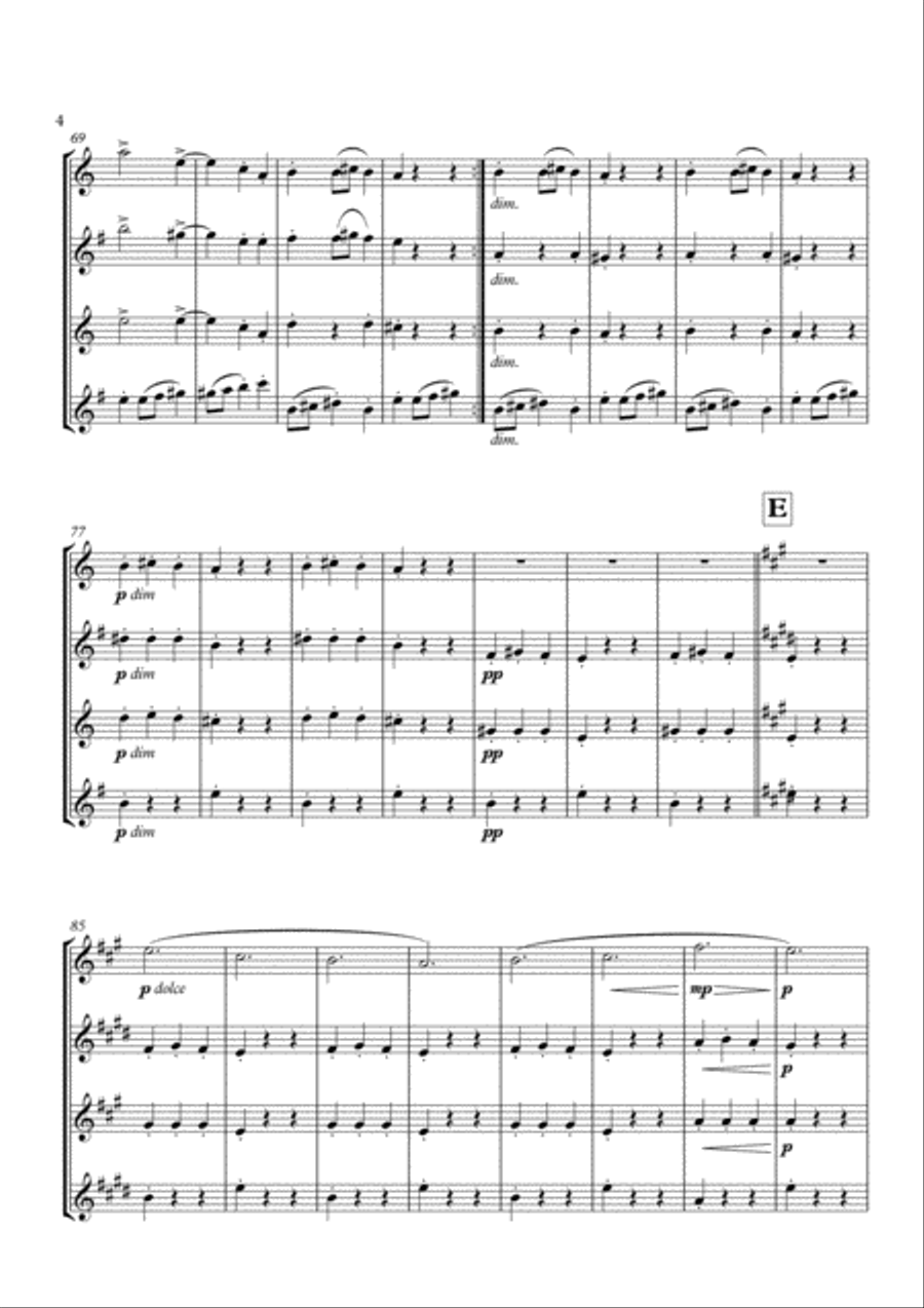 Slavonic Dance No. 8 in G Minor arranged for Saxophone Quartet Saxophone Quartet scores gallery preview page 6