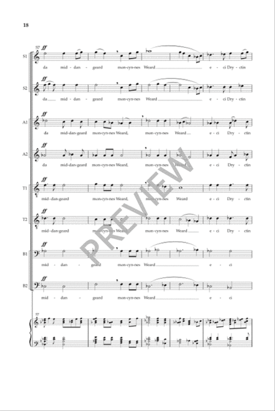 Caedmon's Hymn SSAATTBB scores gallery preview page 19