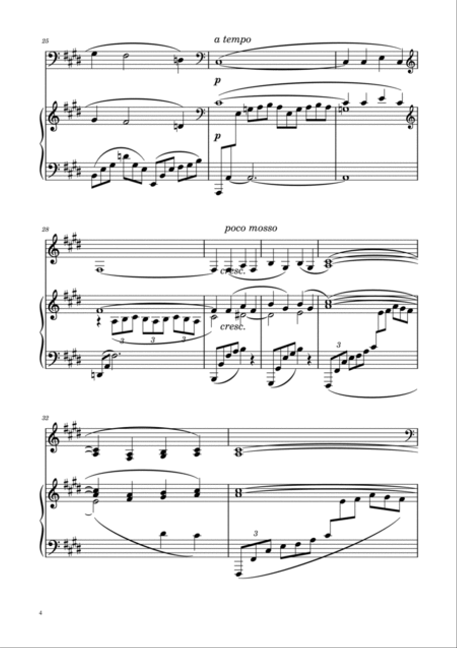 Debussy - Arabesque Nº1 - Cello Solo w/ Piano Accompaniment Piano scores gallery preview page 4