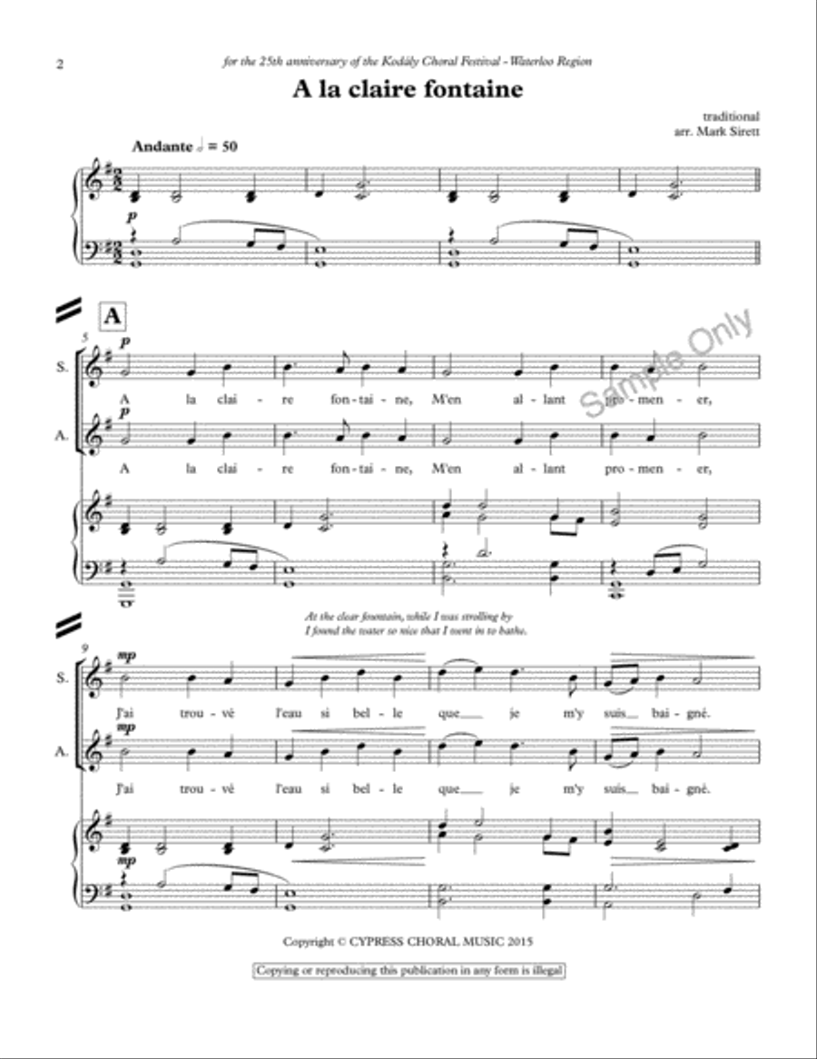 A La Claire Fontaine SA scores gallery preview page 2