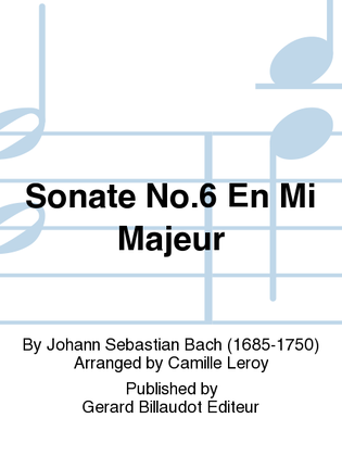 Book cover for Sonate No. 6 En Mi Majeur