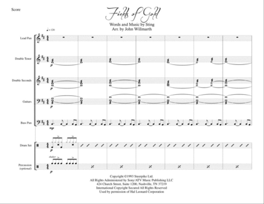 Fields Of Gold Steel Drum Band scores gallery preview page 1