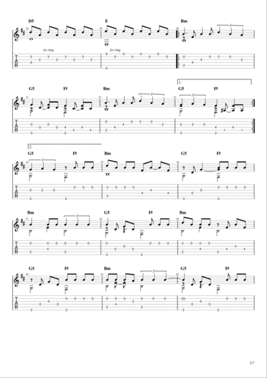 Seven Nation Army Guitar Tablature scores gallery preview page 3