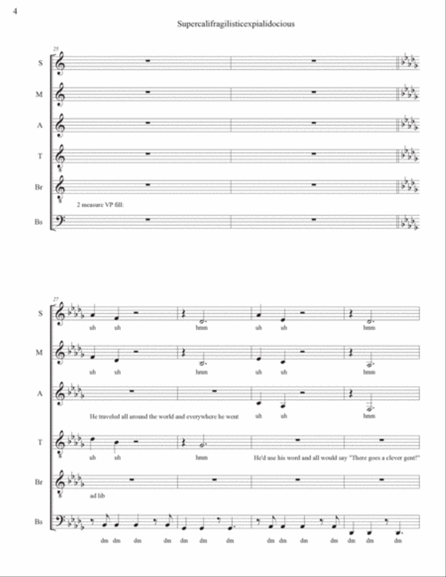Supercalifragilisticexpialidocious Divisi scores gallery preview page 4
