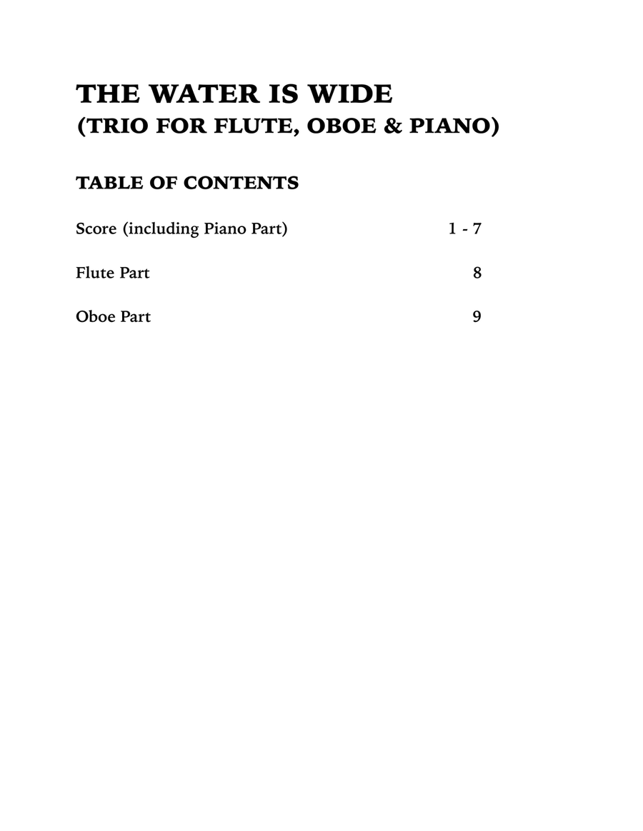 The Water is Wide (Trio for Flute, Oboe and Piano) Small Ensemble scores gallery preview page 4