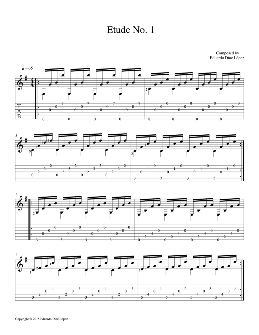 Etude No.1 Classical Guitar scores gallery preview page 2