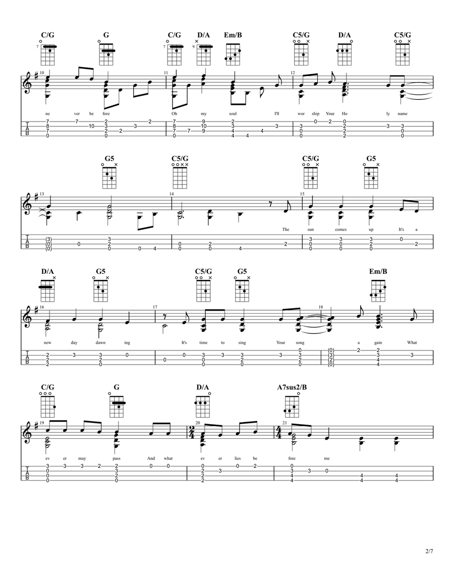 10,000 Reasons (Bless The Lord) Ukulele scores gallery preview page 2