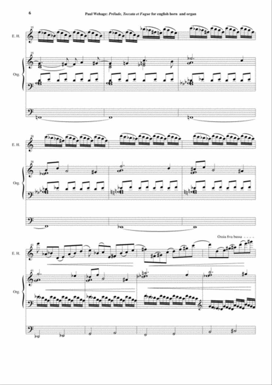 Paul Wehage: Prélude, Toccata et Fugue for english horn and organ English Horn scores gallery preview page 6