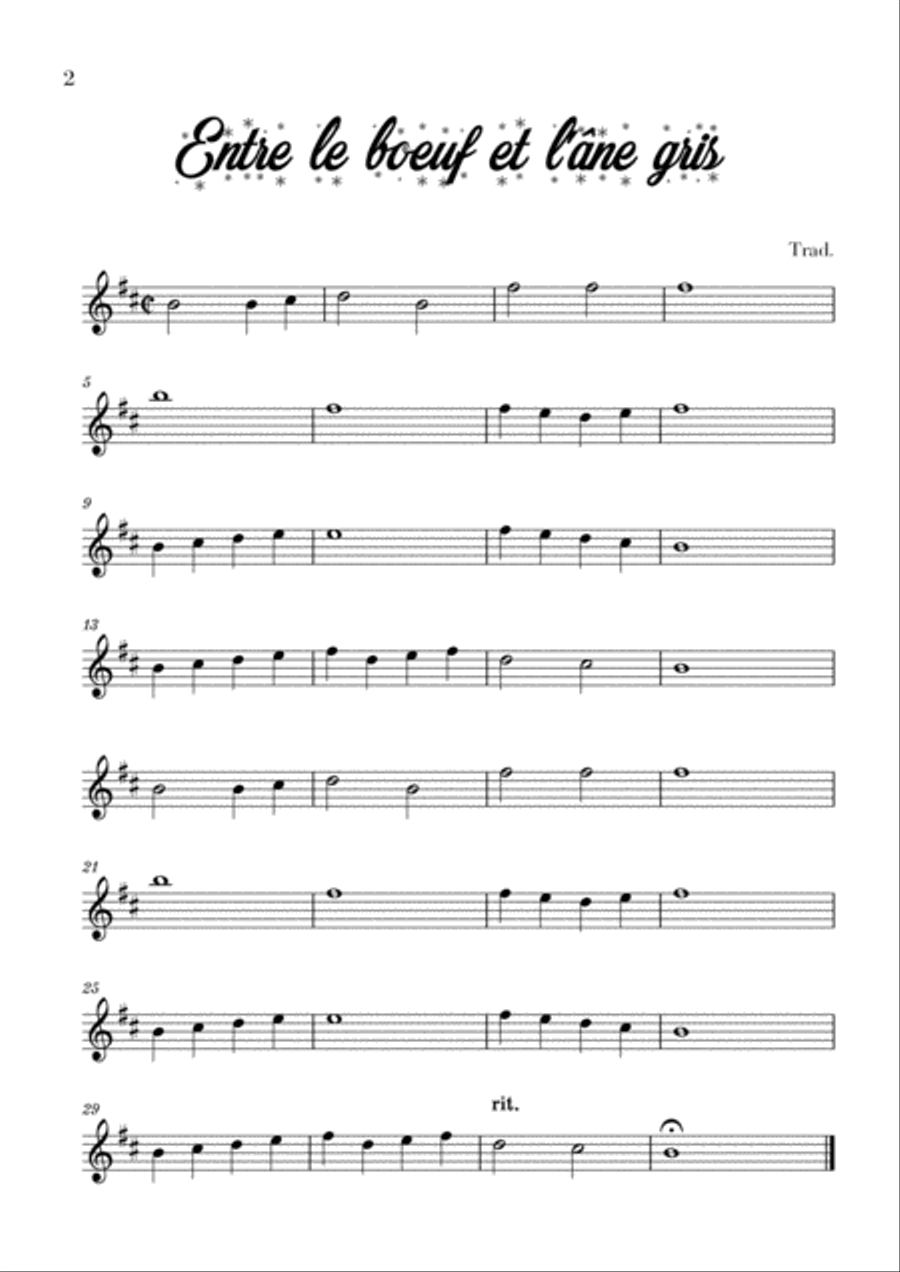 10 Easy Christmas Carols for Trumpet Beginners (Music for Children) Trumpet Solo scores gallery preview page 4