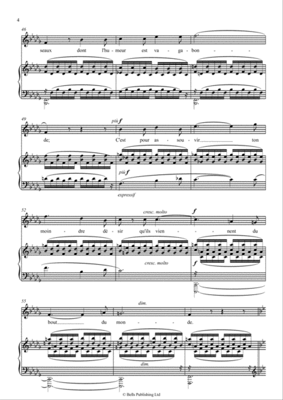 L'invitation au voyage (B-flat minor) Voice Solo scores gallery preview page 4