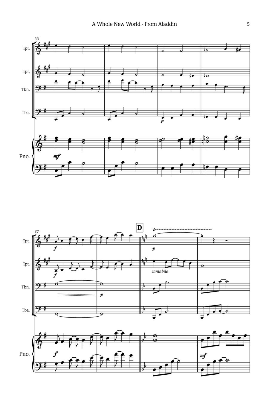 A Whole New World Small Ensemble scores gallery preview page 5