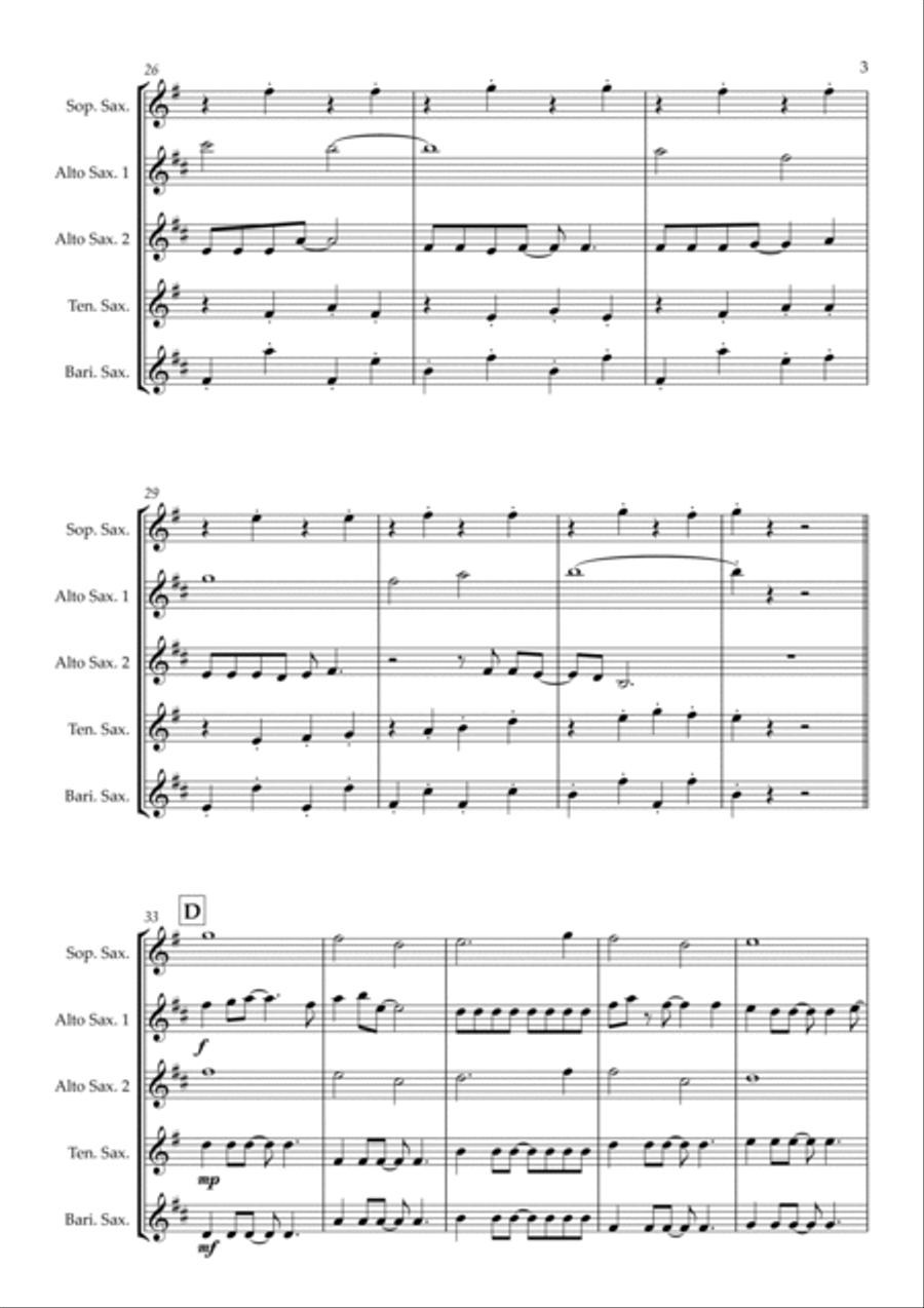 Lemon Tree Saxophone Quintet scores gallery preview page 3