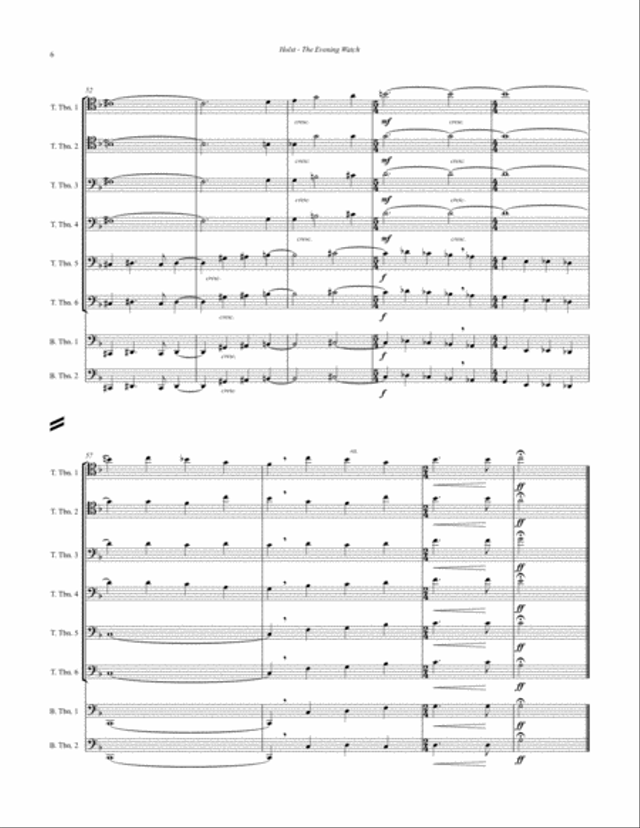 The Evening Watch for Trombone Octet Trombone scores gallery preview page 5