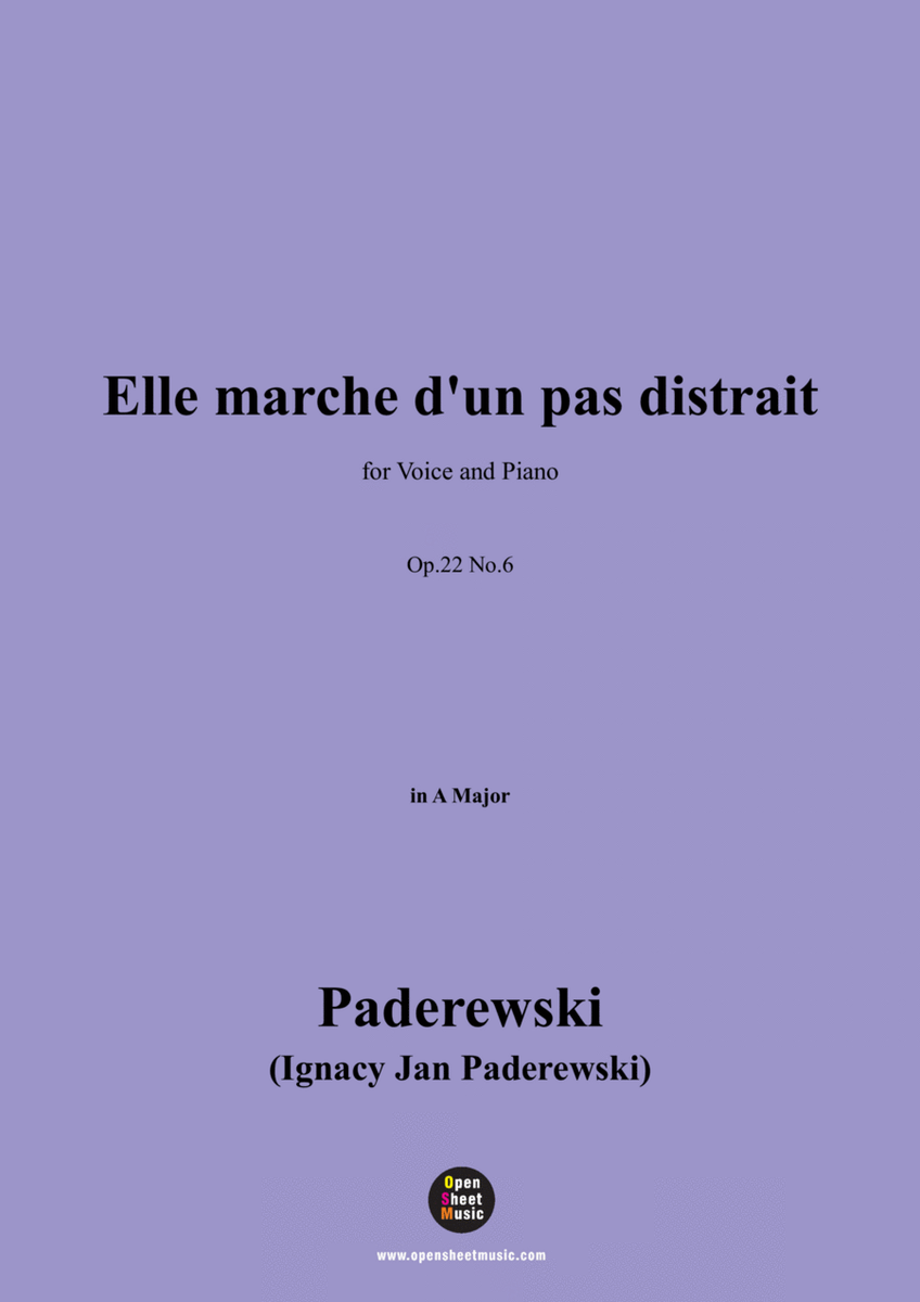 Paderewski-Elle marche d'un pas distrait(1904),Op.22 No.6,in A Major