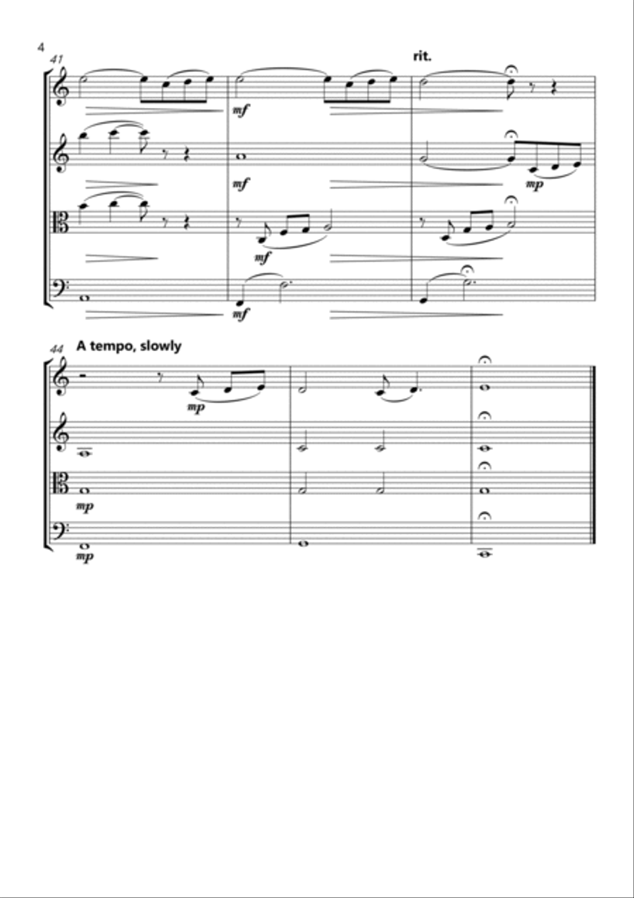 Portuguese Love Theme String Quartet scores gallery preview page 4