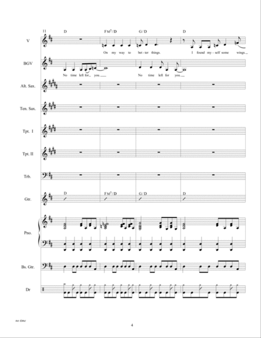 No Time Tenor Saxophone scores gallery preview page 6