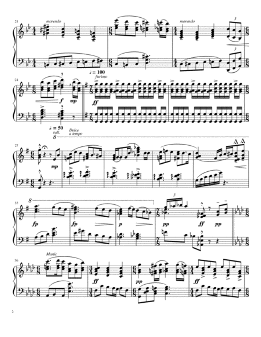 Piano Sonata no. 1: G minor. 3rd Movement: Memory no. 3 Piano Solo scores gallery preview page 2