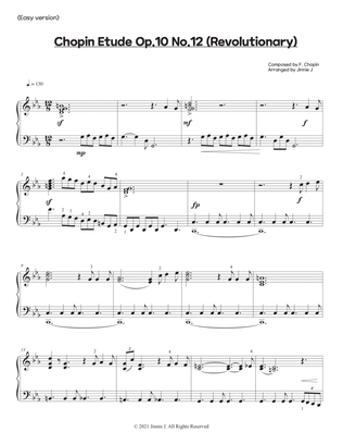 Chopin - Revolutionary Etude (Op.10 No.12) - Easy version