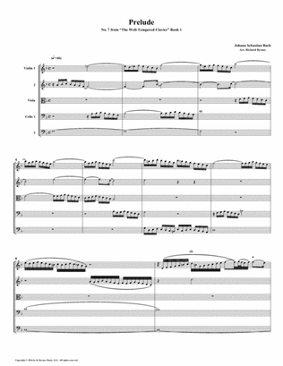 Prelude 07 from Well-Tempered Clavier, Book 1 (String Quintet)
